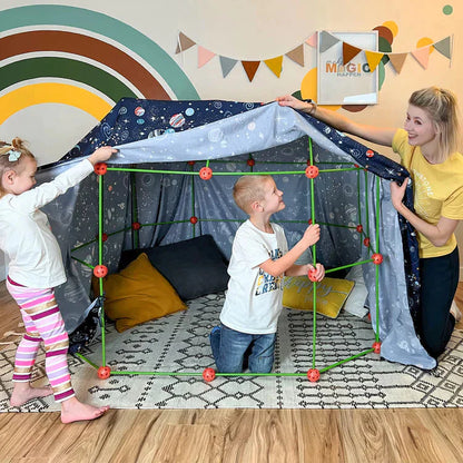 Färgglada stavar från PlayHaven byggset – hållbara delar för barnens kreativa lek.