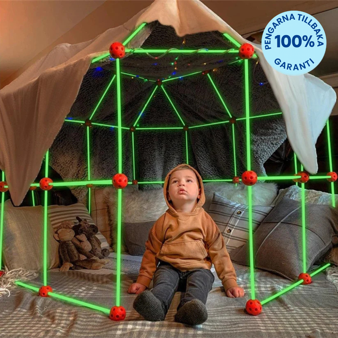 PlayHaven byggset lyser i mörkret – perfekt för kvällslek och fantasi.